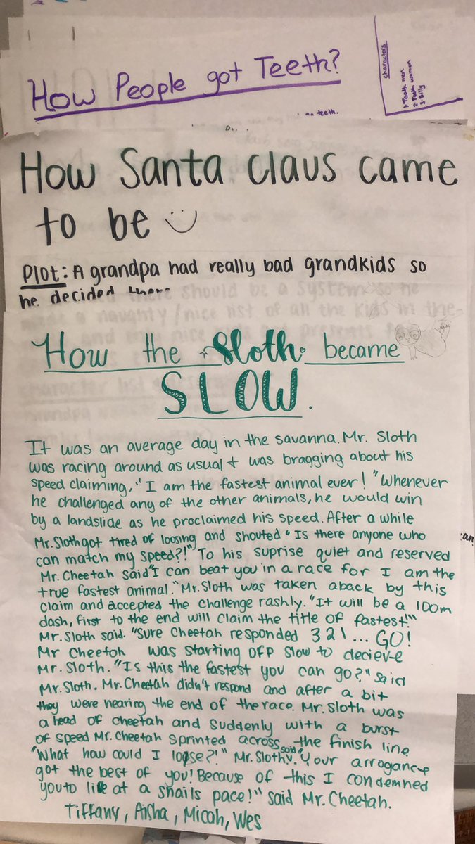 After reading Pandora’s Box, we’re group-writing myths of our own!! Such a fun Friday-before-the-last-week activity 🤪 #villagenorth