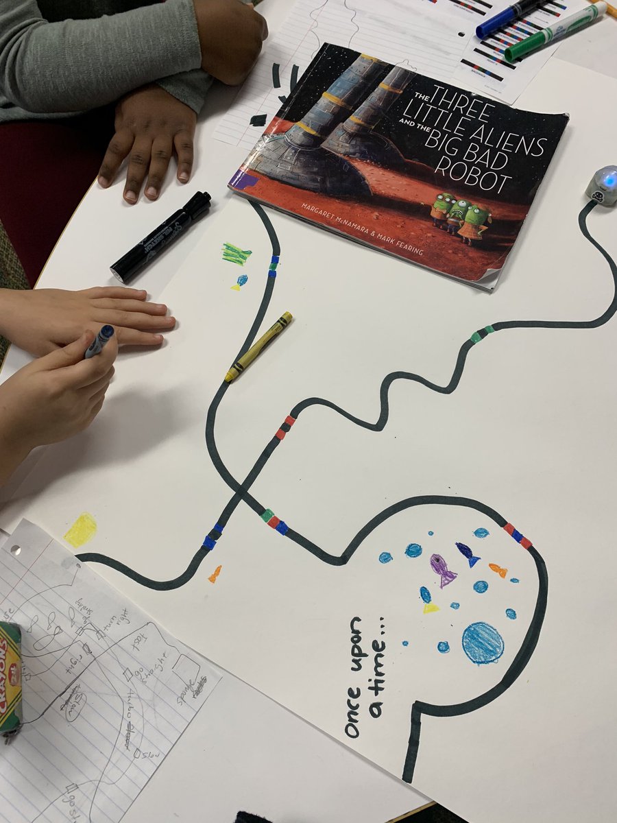 CaseyJeffers22's tweet image. Retelling and summarizing Fairy Tales using @Ozobot These kids never cease to amaze me! #codingweek #bres #robots