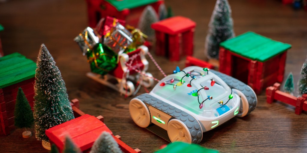 Sphero's tweet image. Sleigh the holidays this year. #SpheroRVR will guide the way! 🎅 #BeyondCode