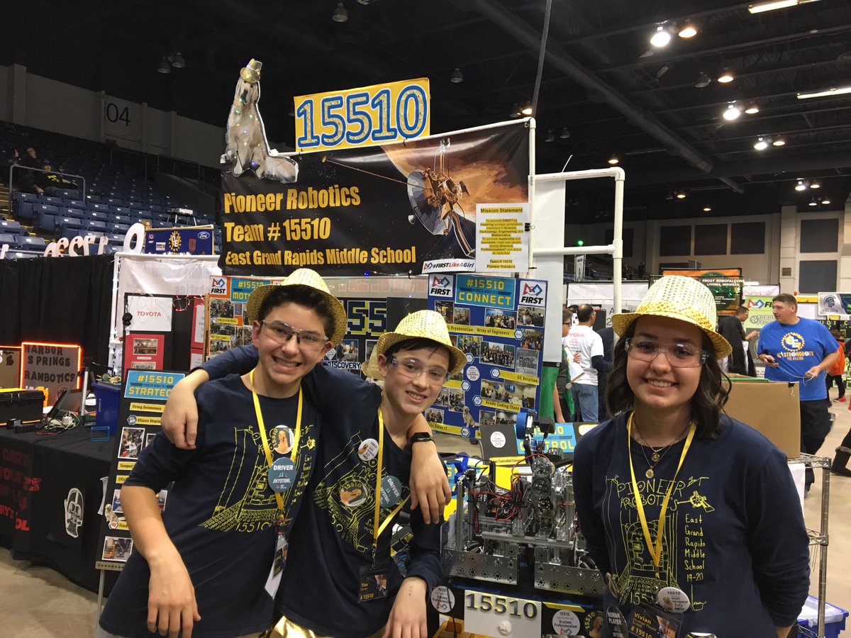 Excited to watch Pioneer Robotics at the State Championships today!  Three straight years of qualifying.  ⁦<a href="/HeidiKattula/">Heidi Kattula Ed.D.</a>⁩ ⁦<a href="/jenkinsdouglas/">Doug Jenkins</a>⁩ ⁦<a href="/egrpschools/">East Grand Rapids Public Schools</a>⁩