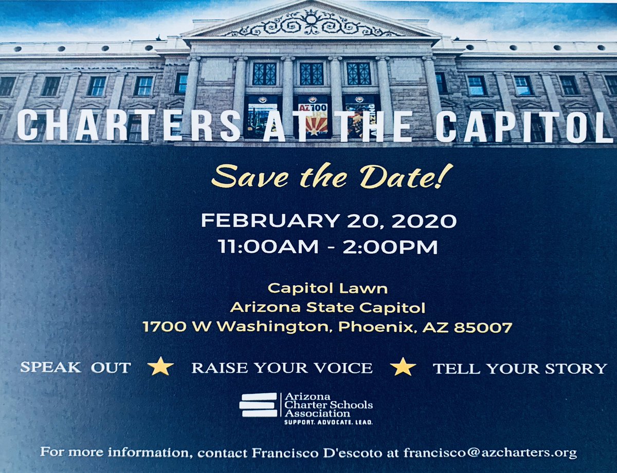 What can you do to advocate for #azcharters in 2020? Text azcharters to 52886 and be a  #charterchampion . . .  and join us at the Capitol on 2.20.20.