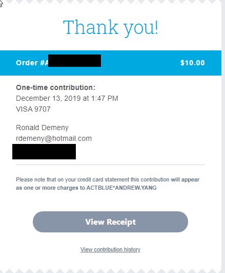 DemenyRon's tweet photo. #FundAndrewYang
Ok Donated again today because reasons.
#YangGang #YangBus #Yang2020 https://t.co/fo5ruiqsuJ