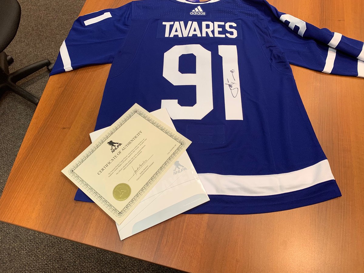 Thank you <a href="/91Tavares/">John Tavares</a> <a href="/NHLPA/">NHLPA</a> &amp; <a href="/MapleLeafs/">Toronto Maple Leafs</a>! We received your donation for the Class of 2020 Memorial Scholarship in Honour of Ben Teague. Thank you very much for the support. The signed jersey is now up on our Silent Auction site: bit.ly/TABSilentAucti…