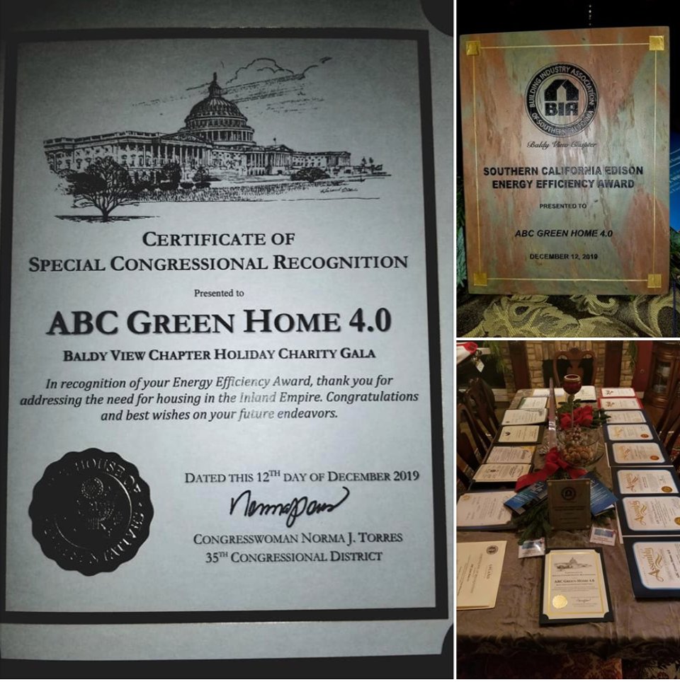 The ABC Green Home 4.0 received the BIA Baldy View 2019 Sustainable Award last night. Many thanks to our energy partners and product partners and the dedicated team. 

Learn more at abcgreenhome.com. 

#GreenBuilding #NetZero #ZNE #LEED #Sustainable #Architecture