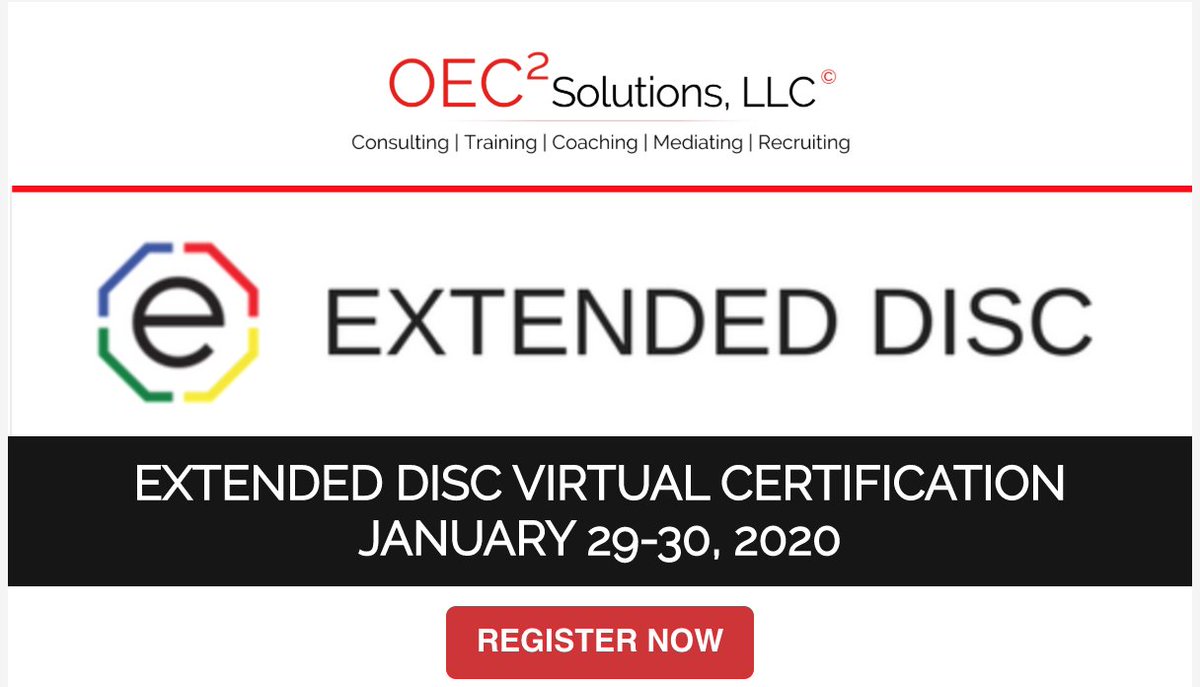 Oec2solutions's tweet image. Register Today Extended DISC Certification!
conta.cc/2PhKPTC 
#ExtendedDISC