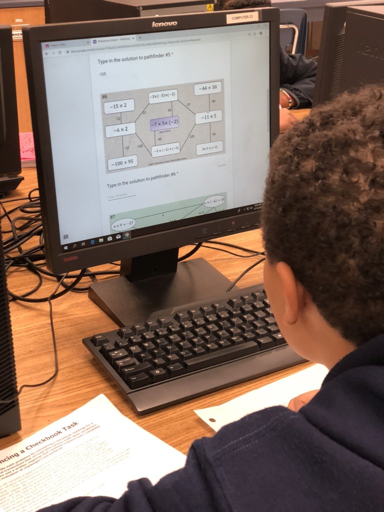 msfoster4's tweet photo. @PhillipsPrepIB In our Math Lab my students completed Integers Pathfinders! @AndreaLDennis #technology #mathisfun #learningleading #IBmiddleyears #mcpss https://t.co/K7cedmExmj
