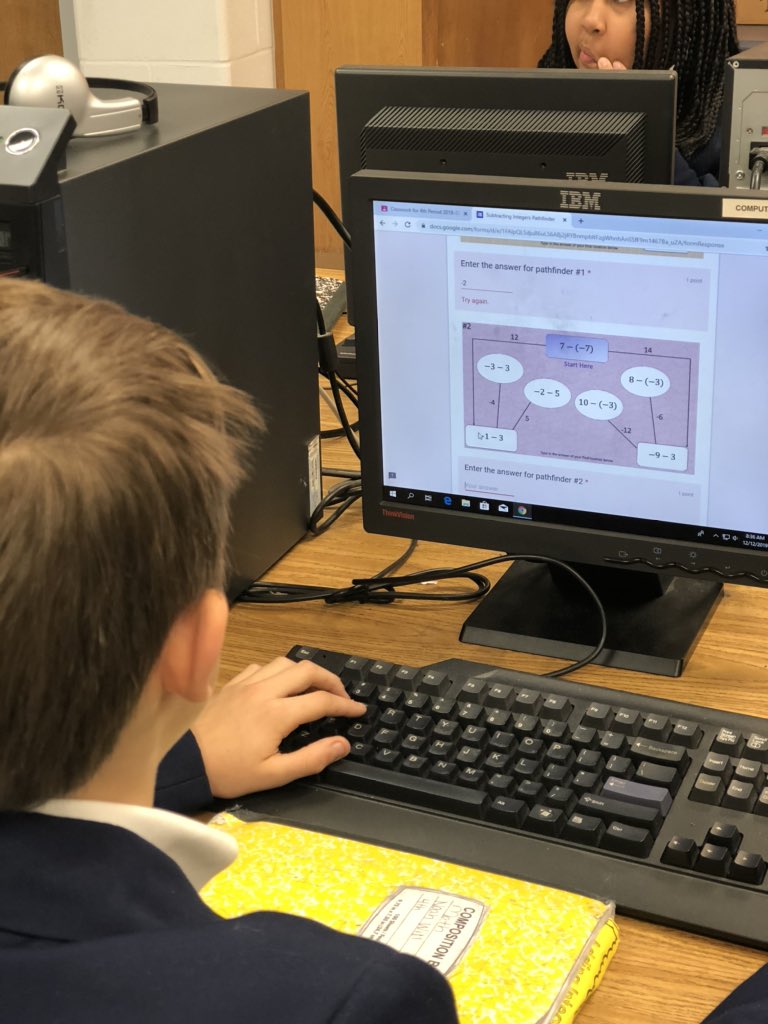 msfoster4's tweet photo. @PhillipsPrepIB In our Math Lab my students completed Integers Pathfinders! @AndreaLDennis #technology #mathisfun #learningleading #IBmiddleyears #mcpss https://t.co/K7cedmExmj