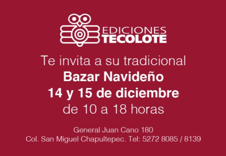 edtecolote's tweet photo. Visítanos mañana de 10 a 18 horas en General Juan Cano #180.
¡Ven a conocer nuestras novedades y a nuestras editoriales invitadas!
@LibrosZorroRojo @KalandrakaEdit @ThuleEdiciones @A_buen_paso #PetraEdiciones #Erdosain #AlborotoEdiciones #Ideazapato https://t.co/P7kc7EpXSD