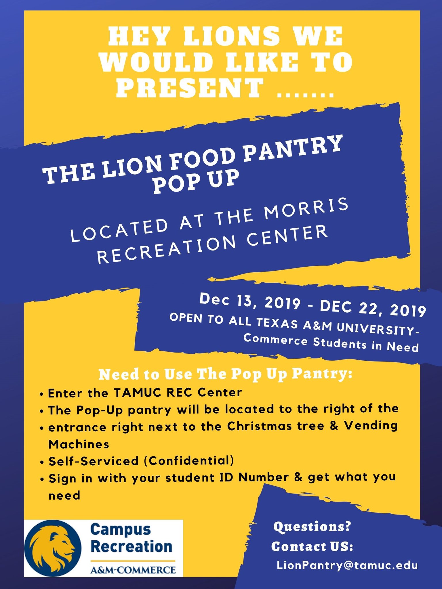 TAMUC The Lion Food Pantry on Twitter "The Lion Food Pantry Pop Up
