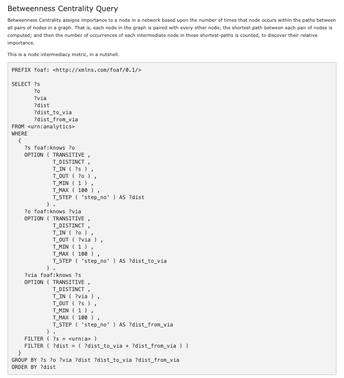 kidehen's tweet photo. Transforming recent #GraphAnalytics using #SPARQL-BI post into a #KnowledgeGraph in its own right, courtesy of our #URIBurner #LinkedData generation, lookup, and meshing service.
https://t.co/e2fnLZ7uCJ
#SPARQLBI #GraphDatabase #VirtuosoRDBMS https://t.co/TyW5UKGPXN
