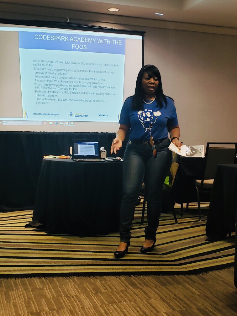 aldinemagnet's tweet photo. Sandra Jackson presented CodeSpark Academy at MS-MS. She did an amazing job. We are Aldine proud. @aldinemagnet @drgoffney @sandyale1194 #MSMS2019 @Anderson_Astros @drsimpson353 https://t.co/aOJJDyLN2J