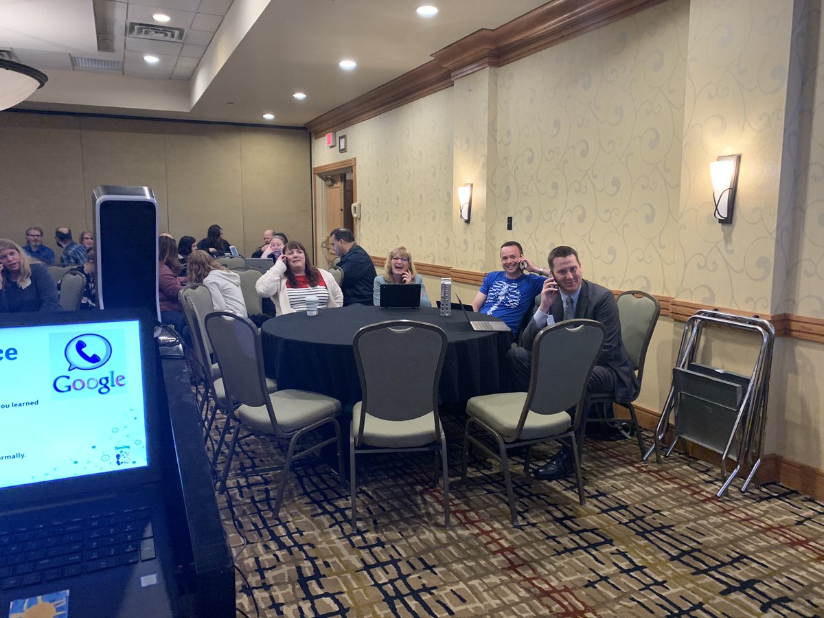 BuyceENL's tweet photo. Nope!These educators aren’t bored and on their phones in this Tech PD; they are calling my Google Voice to “practice” their listening and speaking skills as an exit ticket! #esl #enl #toptechforells #allinforalbany #TechADay thank you 4 the support @albanytechcoach @WyldTechAlb https://t.co/jzA5v9RA2q
