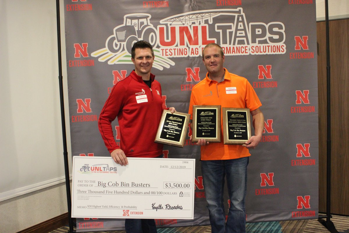 UNL_TAPS's tweet image. In the first year of the SDI Corn competition, the Big Cob Bin Busters claimed all three accolades! Congratulations to Ben Benson, Josh Becker, Jason Ladman and Jonathan Remple. This data will be very interesting to dive deeper into and compare with the sprinkler corn results.