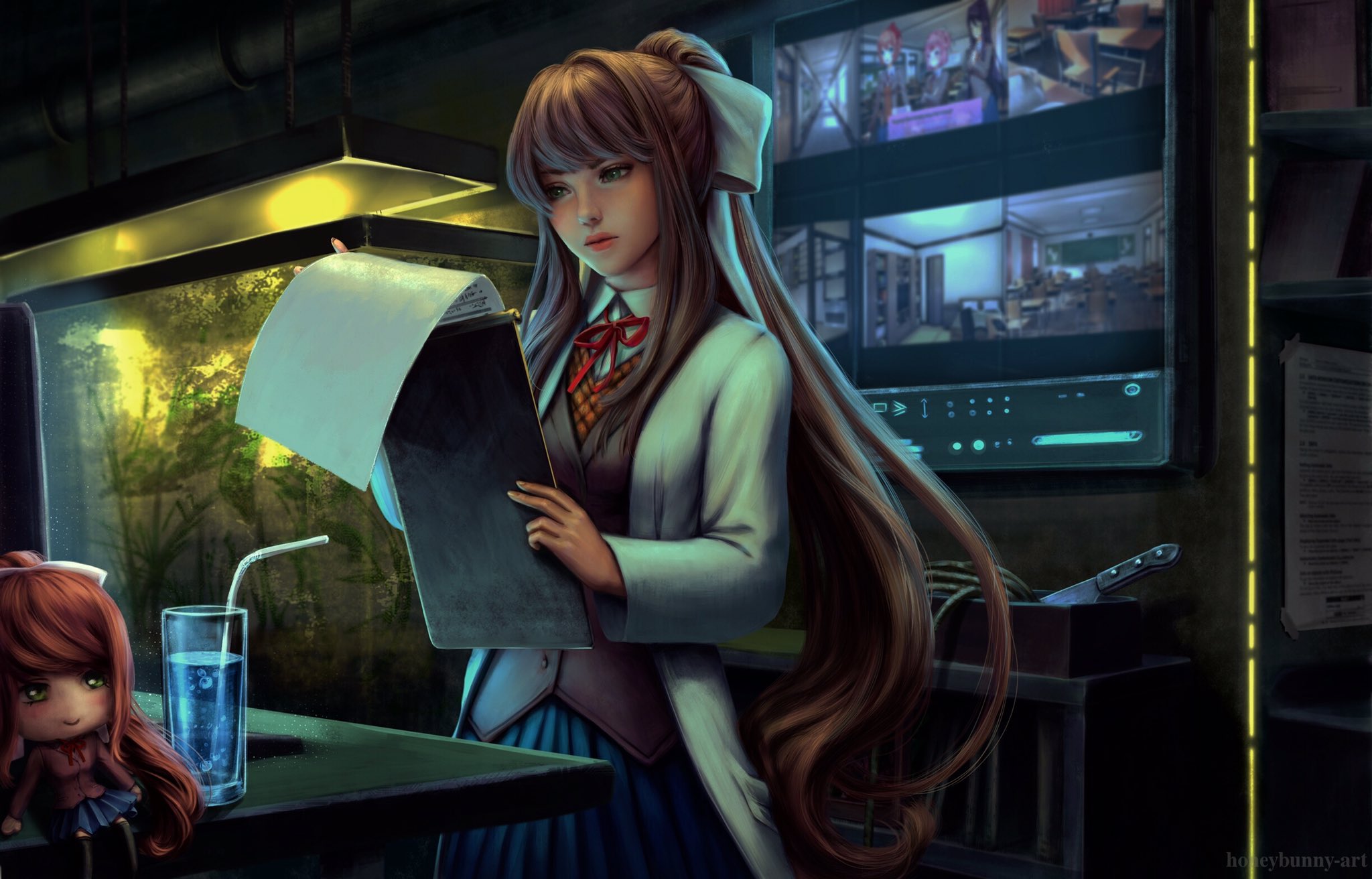 35. Finished some art with Monika as a scientist trapped in the infinite cy...