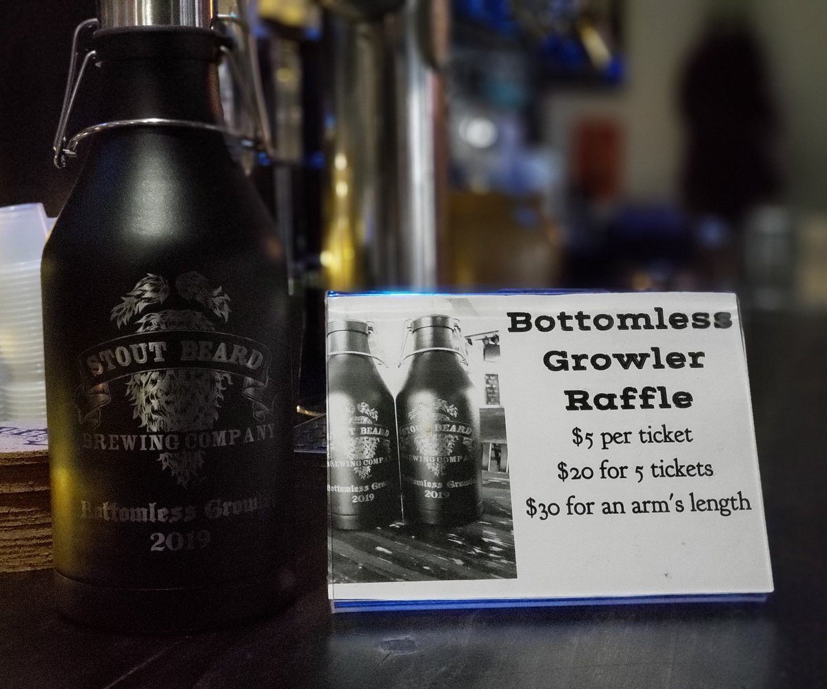 StoutBeardBeer's tweet photo. Tickets still available for next year's Bottomless Growler raffle! Fill this growler once a day for the entire year! https://t.co/FjFT3YjDGQ