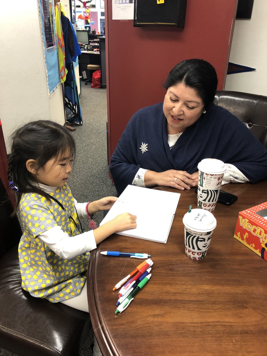 Dr. Fuentes meeting with Ruskin’s Principal of the Day!