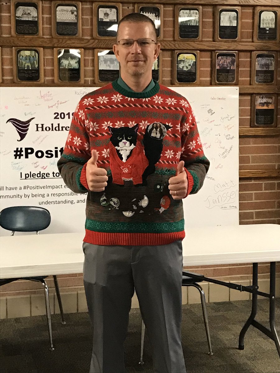 Just trying to make a #PawsitiveImpact at @HoldregeDusters on Ugly Christmas Sweater Day....  Have a great weekend! 
#HoldregeDusters