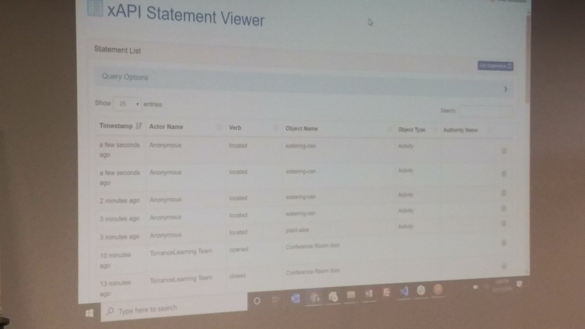 In just a few hours, we got an #AugmentedReality #ARjs #xAPI proof-of-concept up at the @tlearning #xAPIParty today! Truly the <a href="/xAPIGnome/">xAPI Gnome</a> smiled upon us.