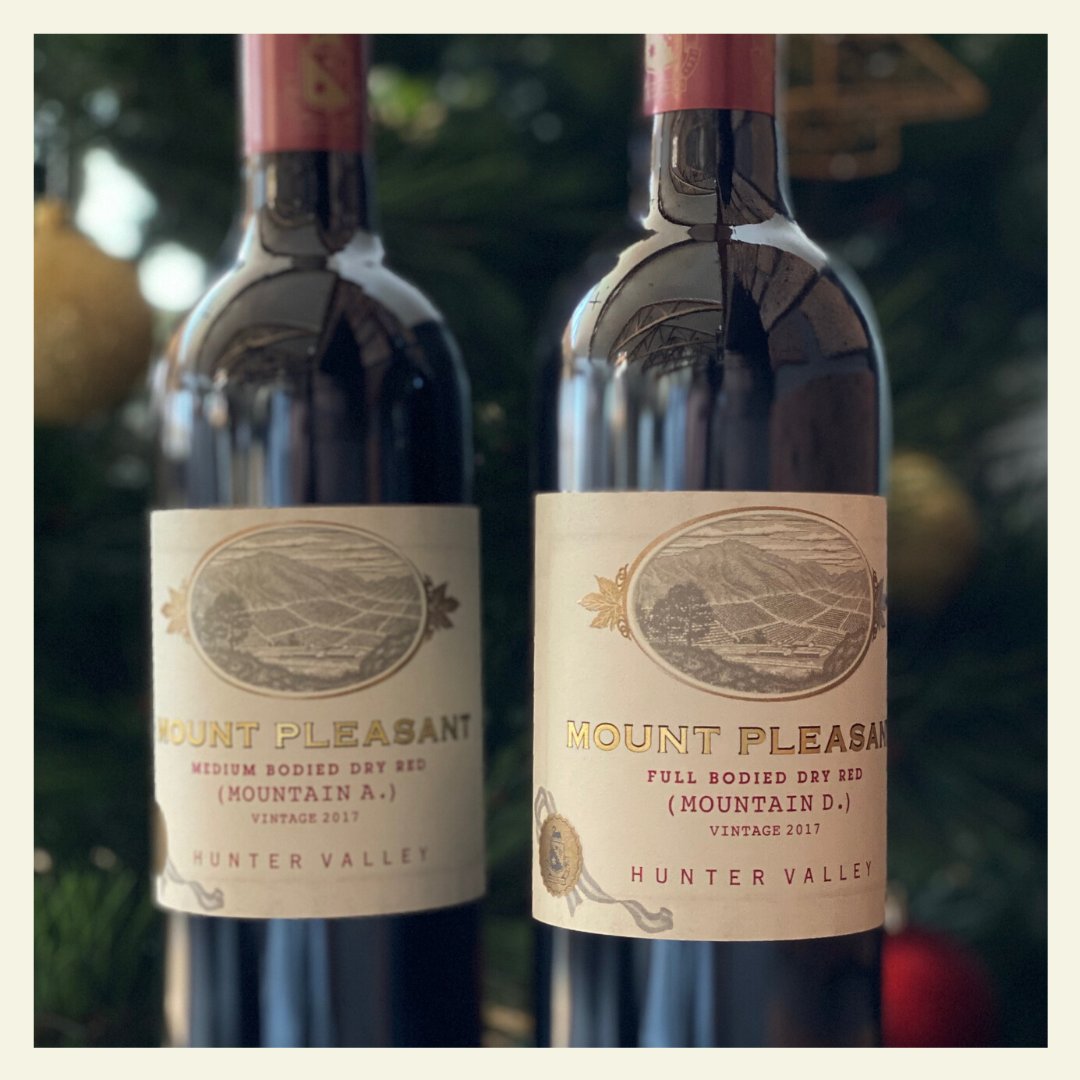 MtPleasantWines's tweet photo. ✨🎄 DAY 9 🎄✨

2017 Mountain A Medium Bodied Dry Red $65 (RRP $75) &amp; 2017 Mountain D Full Bodied Dry Red $65 (RRP $75)

A masterclass in blending technique and vineyard selection.

SHOP NOW: https://t.co/mec7l99nGe

#mountpleasantwines #12daysofchristmas #shiraz https://t.co/zahMqxwOJB