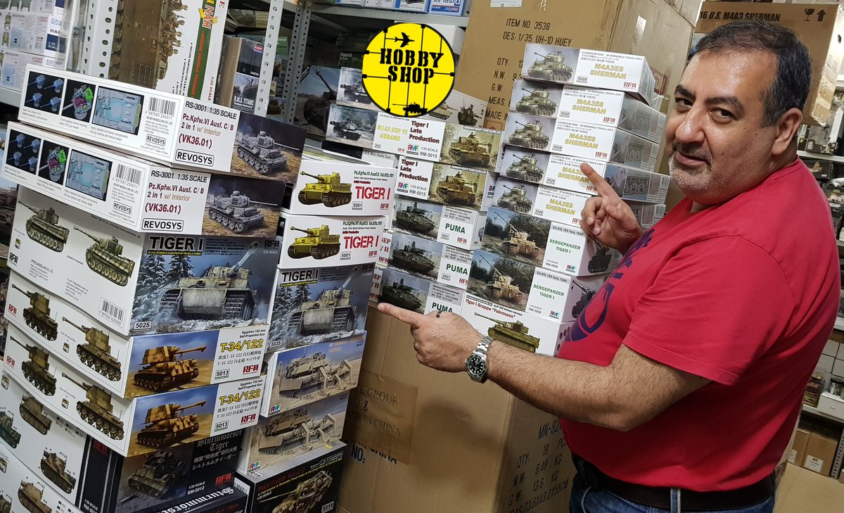 HobbyLebanon's tweet photo. When you are surrounded with high quality kits, the Big Question is :
- Modern or World War 2 ?
- US or German?
-Tiger or Sherman?
Hobby Shop Lebanon,  Every Modeller Paradise. 

#hobbyshoplebanon 
#first_hobby_shop_in_lebanon 
#ryefieldmodel_lebanon 
#endless_items 
#more_fun https://t.co/3p4Pkr8Sy8
