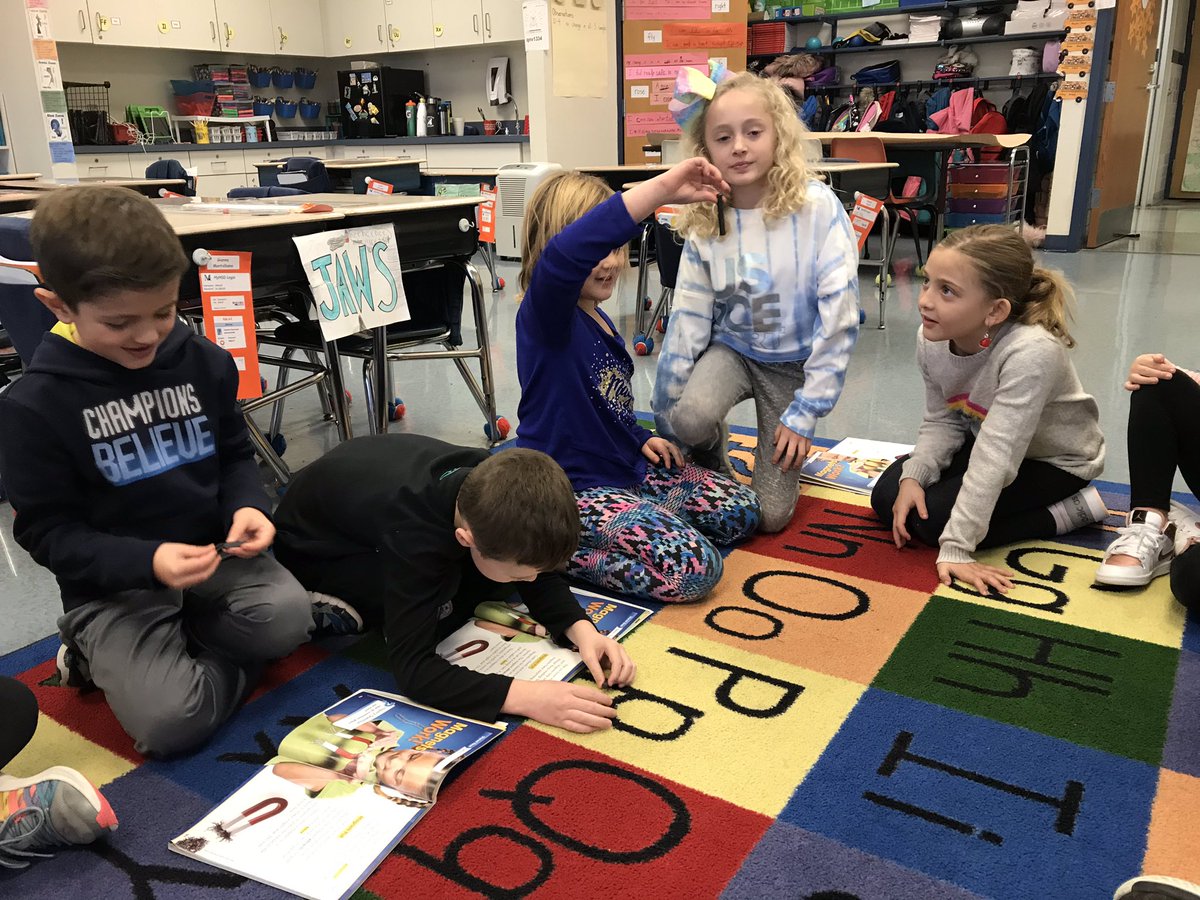 MrsNavGrade2's tweet photo. #2ndgrade is reading informational texts about magnetism, gravity, & friction #forcesatwork ๐งฒ Ss experimented w/ like poles #repel & opposite poles #oppositesattract @MethactonEA @Methacton @McGrawHillK12 https://t.co/OfpdpBOe9M