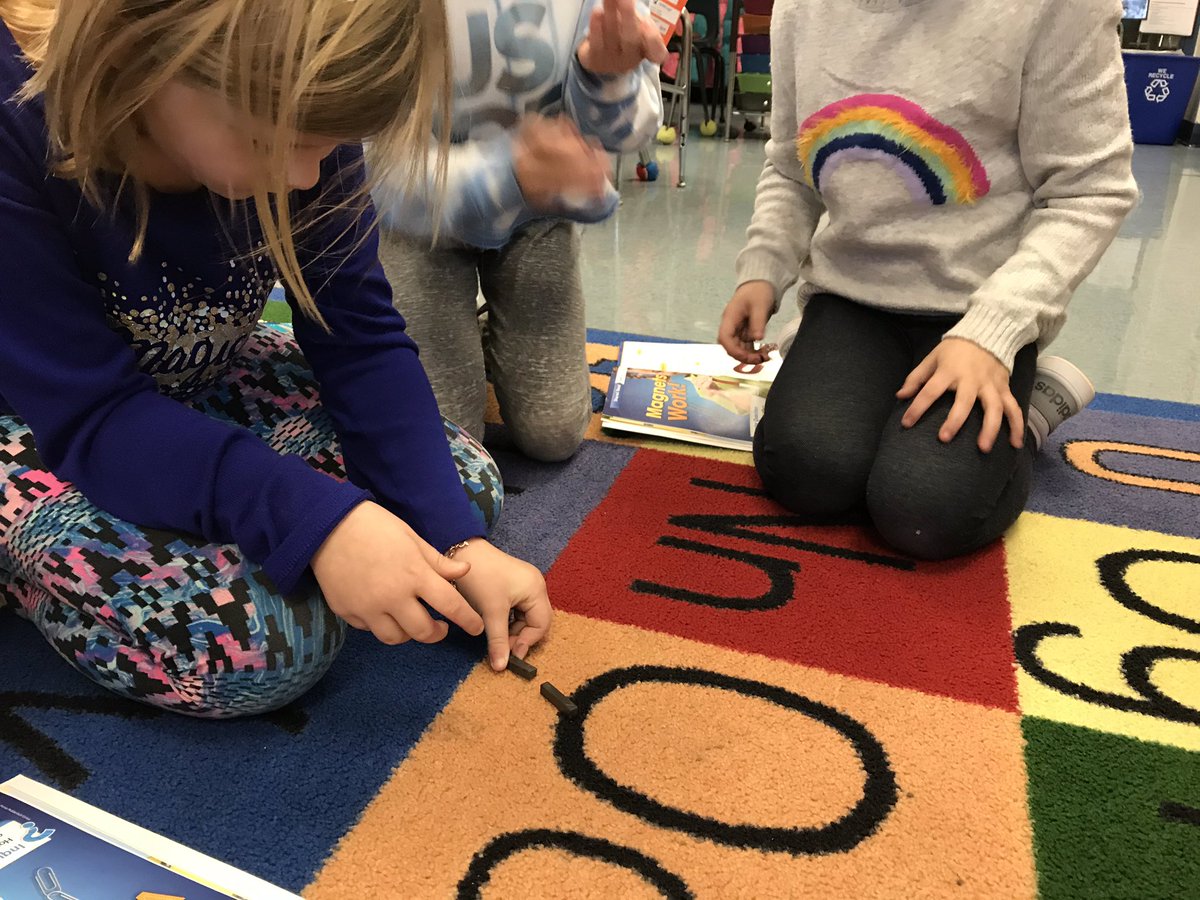 MrsNavGrade2's tweet photo. #2ndgrade is reading informational texts about magnetism, gravity, & friction #forcesatwork ๐งฒ Ss experimented w/ like poles #repel & opposite poles #oppositesattract @MethactonEA @Methacton @McGrawHillK12 https://t.co/OfpdpBOe9M