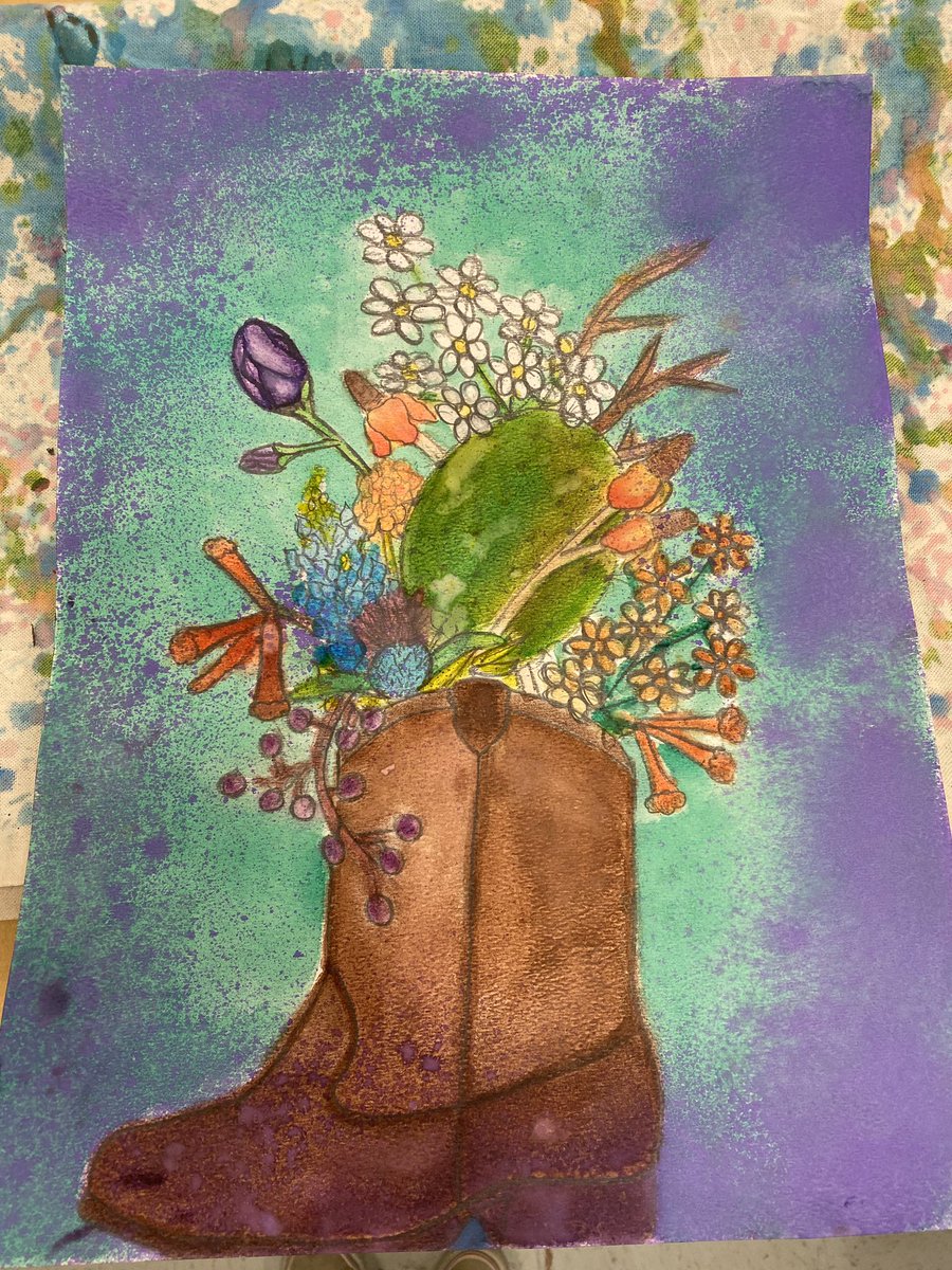 thomaslovesart1's tweet photo. I’m so happy with the results from my 6th grade artists. #wearedsms #iamdsisd #thomaslovesart1 #watercolorflowers #create #artmatters https://t.co/3f5cq5mOoA