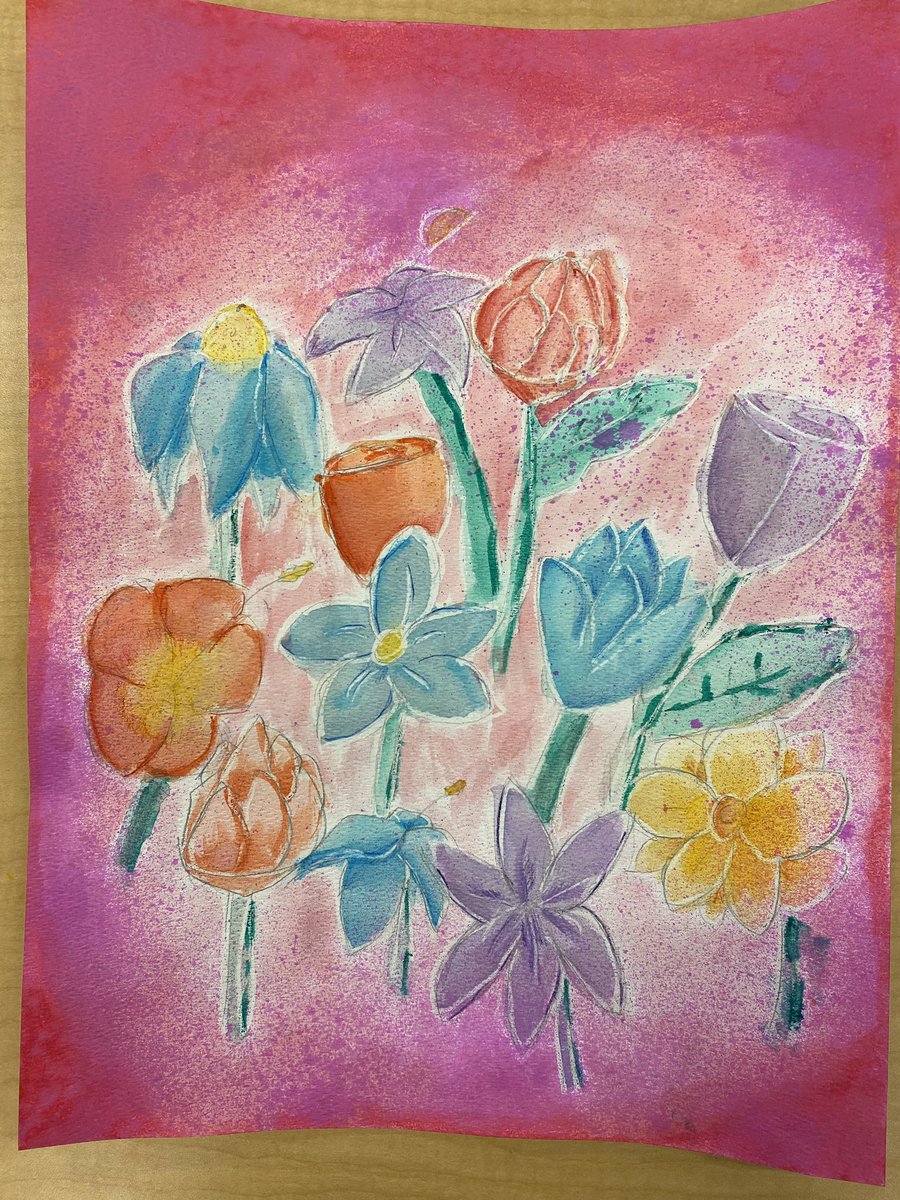 I’m so happy with the results from my 6th grade artists. #wearedsms #iamdsisd #thomaslovesart1 #watercolorflowers #create #artmatters