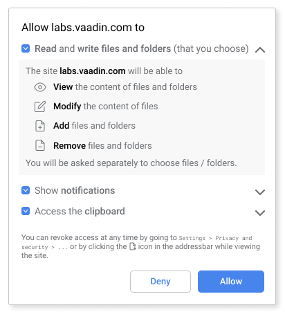 marcenglund's tweet image. Cookie consent, notifications, location, #NativeFS read + write, etc, etc 🤯 
Maybe #PWA could benefit from UX like OAuth Scopes / Play Store for permission management? 🤔 
Are there efforts (in addition to #PermissionsAPI) to improve #UX already? 
Thoughts?