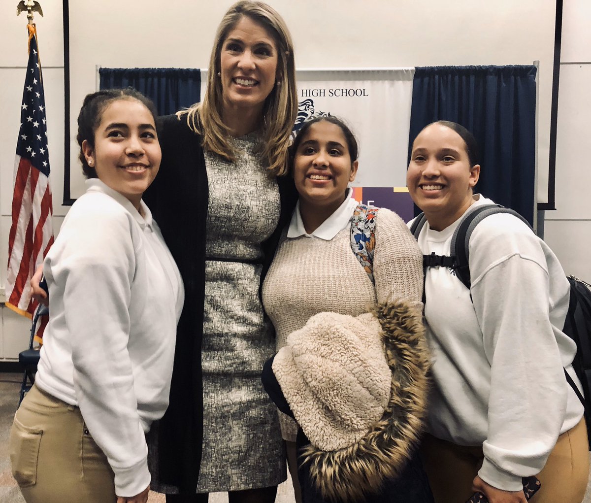 LPS_Education's tweet photo. Big thanks to Congresswomen @LoriTrahanMA and @AyannaPressley for today’s thoughtful, energized, inspiring conversation with our amazing students at Lawrence High, and to @Juana_B_Matias for an expert job guiding discussion https://t.co/8sN7EZ9z84