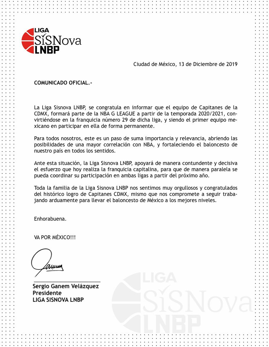 CancherosMex's tweet photo. #Comunicado | @CapitanesCDMX seguirá participando en la @LNBPoficial. La #CDMX será la capital del #Basketball en México durante el 2020. 😍🇲🇽🏀

#ILoveThisGame https://t.co/4HHq8T5e0w