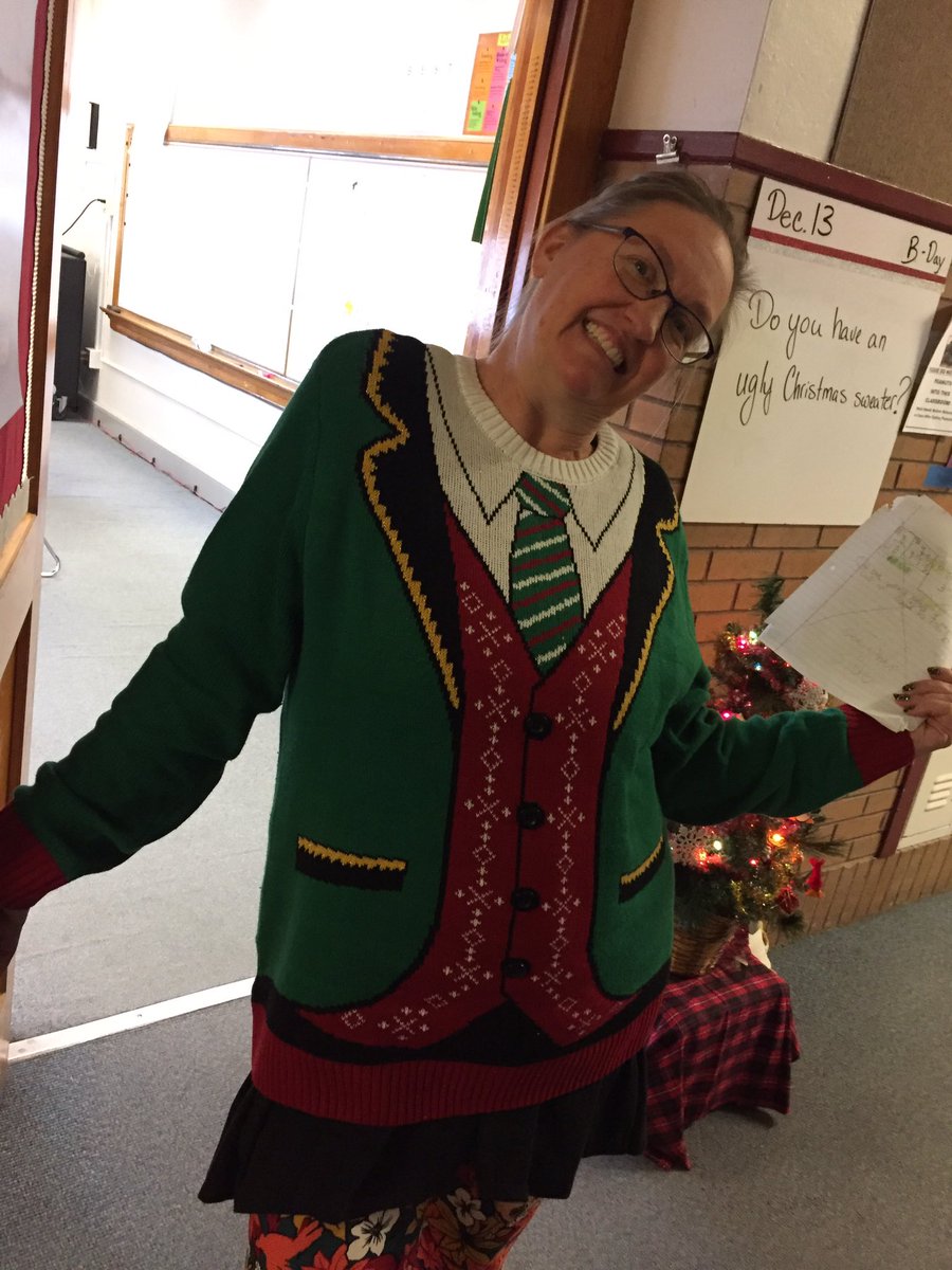 HMSBobcat's tweet photo. Our staff is the best! These are some awesome ugly sweaters! https://t.co/gxVZiqyrOo