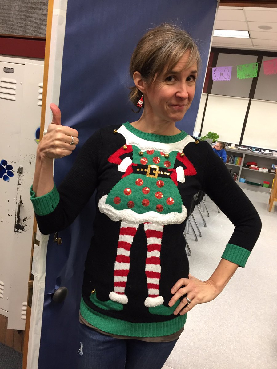 HMSBobcat's tweet photo. Our staff is the best! These are some awesome ugly sweaters! https://t.co/gxVZiqyrOo