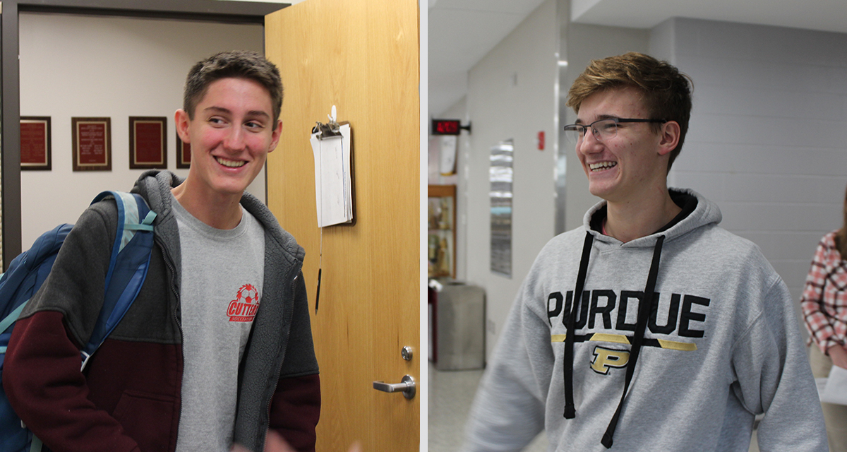 CoFoundationBMC's tweet photo. Monroe County's 2020 Lilly Scholars! We made surprise visits today to congratulate Sekou Noble-Kuchera (@bhsncougars) &amp; Nicholas Graef (@EHSMustangs). These outstanding seniors will receive 4-year, full-tuition scholarships to an IN public or private college of their choosing. https://t.co/CxWbgL0oBp