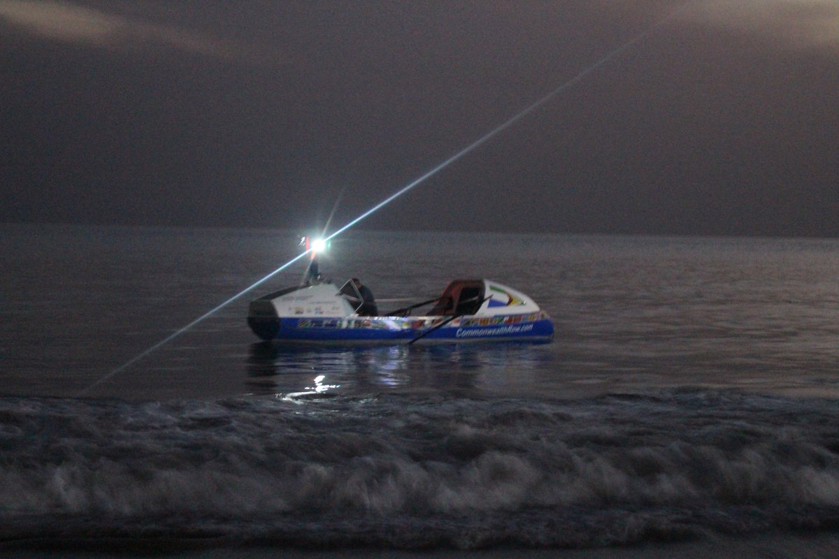 CommonwealthRow's tweet photo. A Year Ago Today! And with that, approximately 1900 it was time to go, alone, unsupported across the Atlantic. 
#OceanRow #OceanRowing #Atlantic #Adventure https://t.co/nJ2CSISOIY