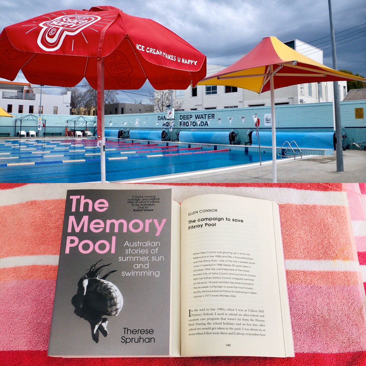 reseyspru's tweet photo. In The Memory Pool, Ellen Connor looks back on her involvement in the Save Fitzroy Pool campaign as a 14-year-old. This afternoon the iconic Melbourne pool celebrates the 25th anniversary of the successful campaign. #fitzroypool β¦@YarraLeisureβ© β¦@newsouthbookβ© https://t.co/bnYlwzrgbi