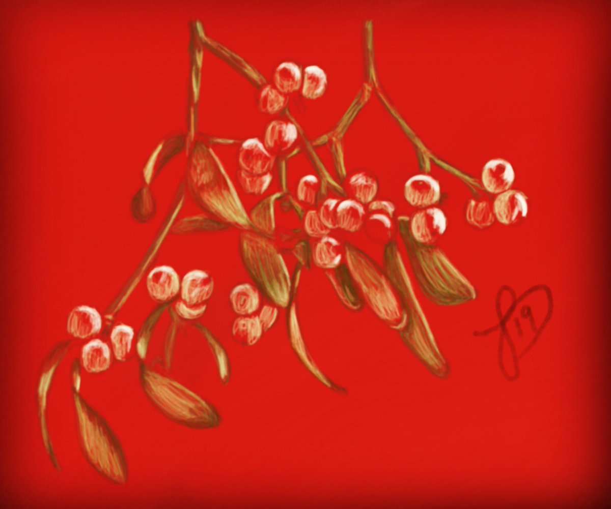 neonblaze72's tweet photo. #zoesdrawcember2019 #mistletoe #artyadvent #digitalart #festiveillustration #christmasart #artist #artistsontwitter https://t.co/Q33l0ggMlM