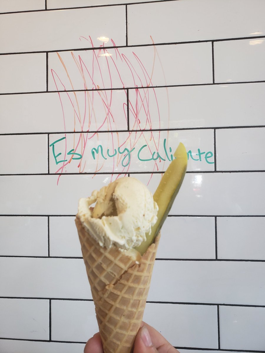 We do weird things on the reg. Spicy pickle ice cream. #Buffalo #hertel #hertelpoutineandcream