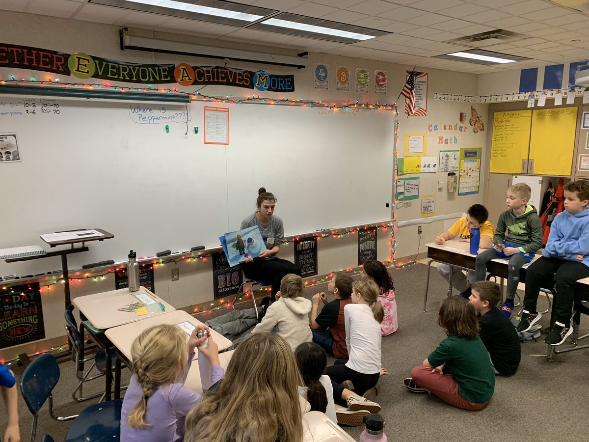 A big thank you to our guest reader, my sister Erica, for coming and spending time with the Champions! Even though she’s busy being a college athlete, she still takes the time to give back and work with my students each year. Thank you!!! @TuftsAthletics <a href="/CBGrovelandEl/">Groveland Elementary</a>