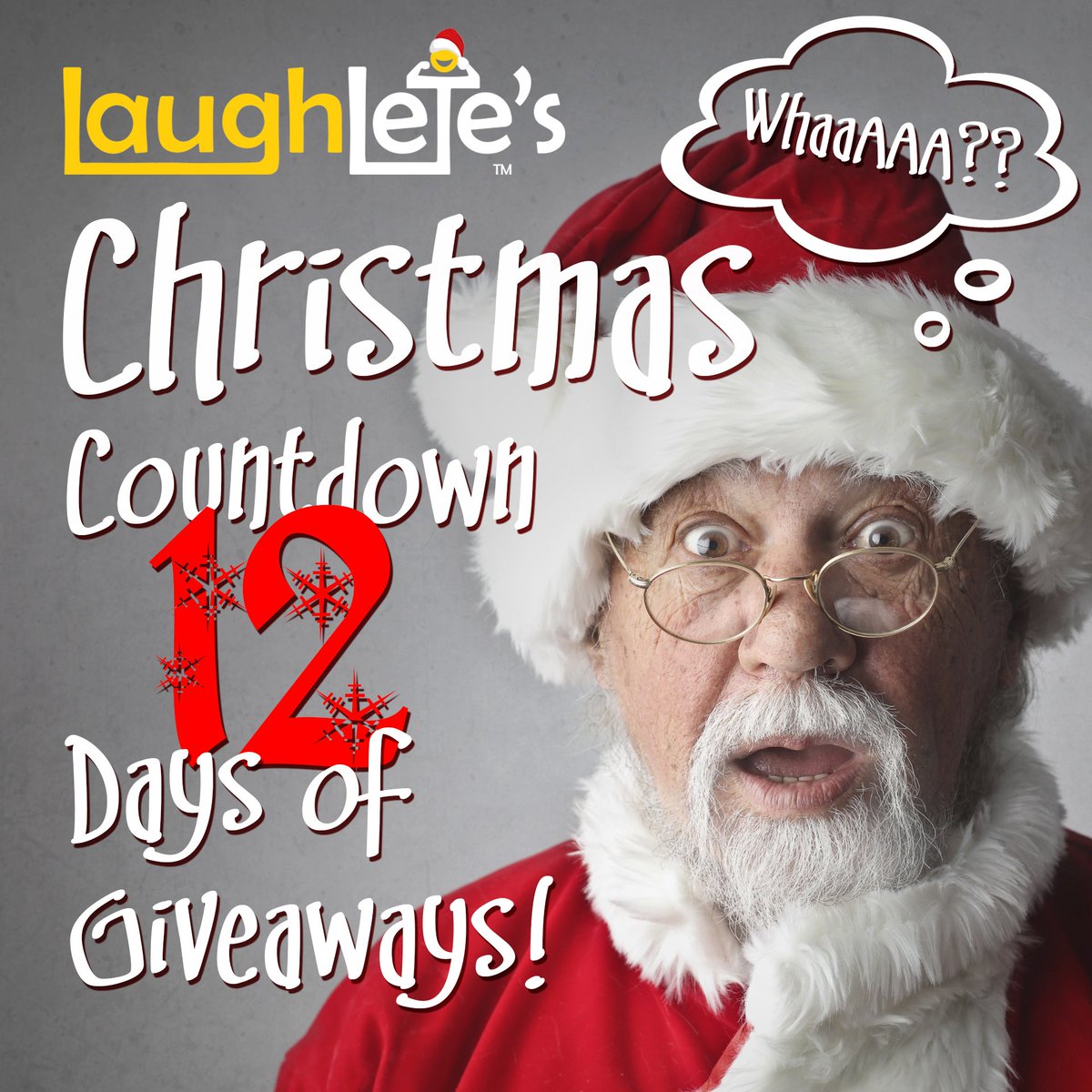 laughlete's tweet photo. We're counting down the days 'til Christmas with a giveaway each day! Follow us on Instagram to enter. https://t.co/WKFNb0WCy0

#giveaway #ChristmasCountdown https://t.co/hPlflqGbDm