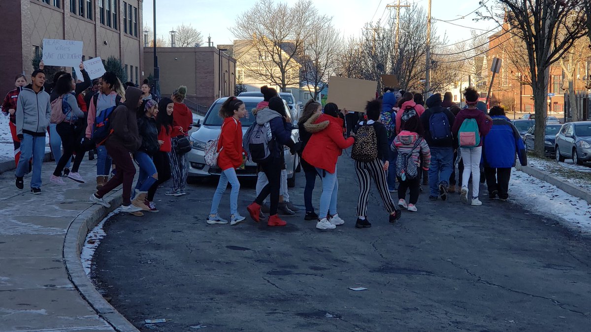 metras45's tweet photo. The highlight of this week has been witnessing student advocacy in action as they raise their voices. Today was the pinnacle of my career, watching these students self organize to respectfully protest mid-year teacher cuts.

#rcsd45 @TDade https://t.co/CGF82I5rGg