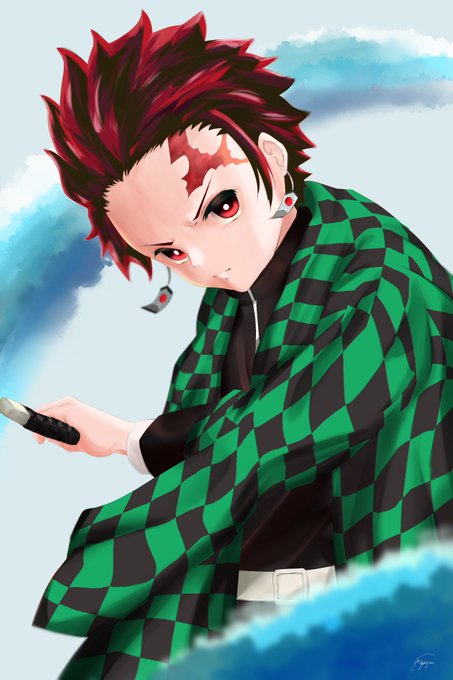綾木間 景さんがTwitterに投稿した竈門炭治郎(鬼滅の刃)のイラスト。
