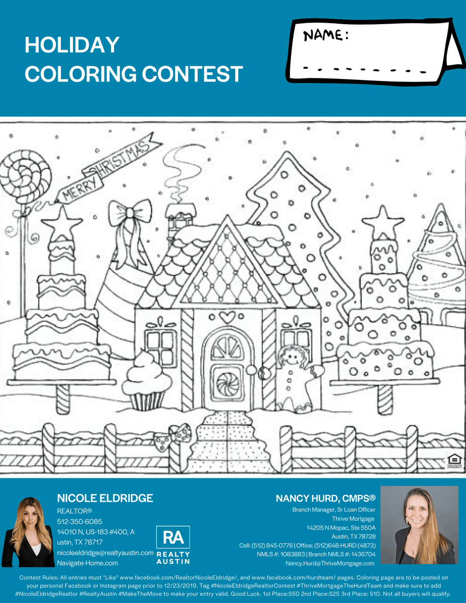 RealAustinHomes's tweet photo. Home for the Holiday Coloring Contest #NicoleEldridgeRealtorContest
Join in on the fun for a chance to win a $50 gift card. 

Thinking about buying? Wondering which program is best for you? 
Learn if you  ... https://t.co/UG7dF4Xeax https://t.co/PY7ZPQ5qWl https://t.co/H7AxImHJqM https://t.co/L4JsuScXQy