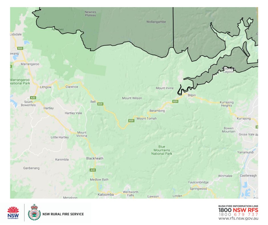 Firefighters have commenced a large backburn to assist with containing the Gospers Mountain fire. This will be unertaken on Bells Line of Road. The road is closed between Darling Causeway to Mount Wilson/Mount Irvine intersections. There will be increased smoke from this. #nswrfs