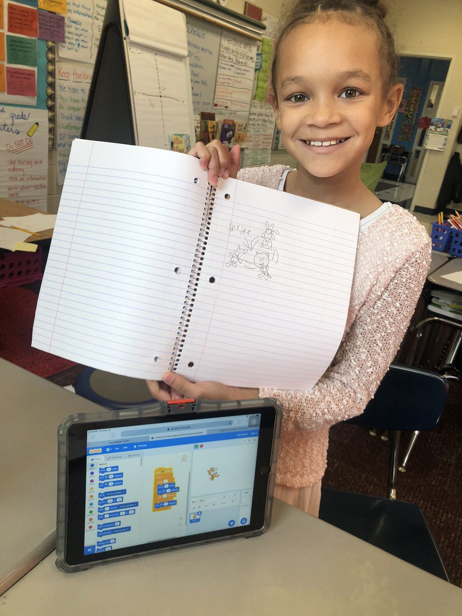 teacherkpratt's tweet image. “Look! My prediction was correct! The sprite is spinning.” #CSedWeek #techcorps @techcorps_org @napls_ps @E4Tech_Teacher #e4tech #CS4all #CS4OH @GirlsWhoCode #girlswhocode @Connect2TLC