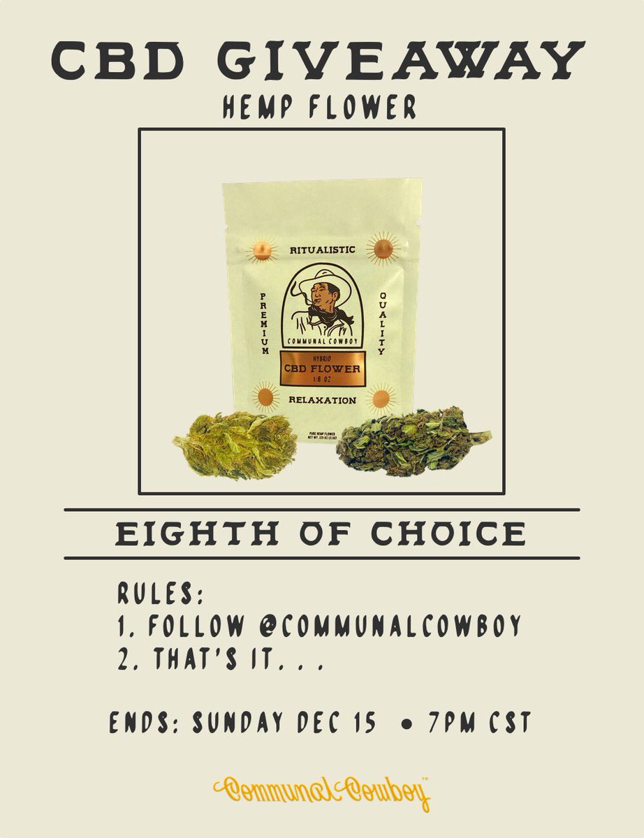 communalcowboy's tweet image. 🌞CBD GIVEAWAY🌞

1 random follower chosen this Sunday will receive an eighth of their choice

communalcowboy.com/collections/al…