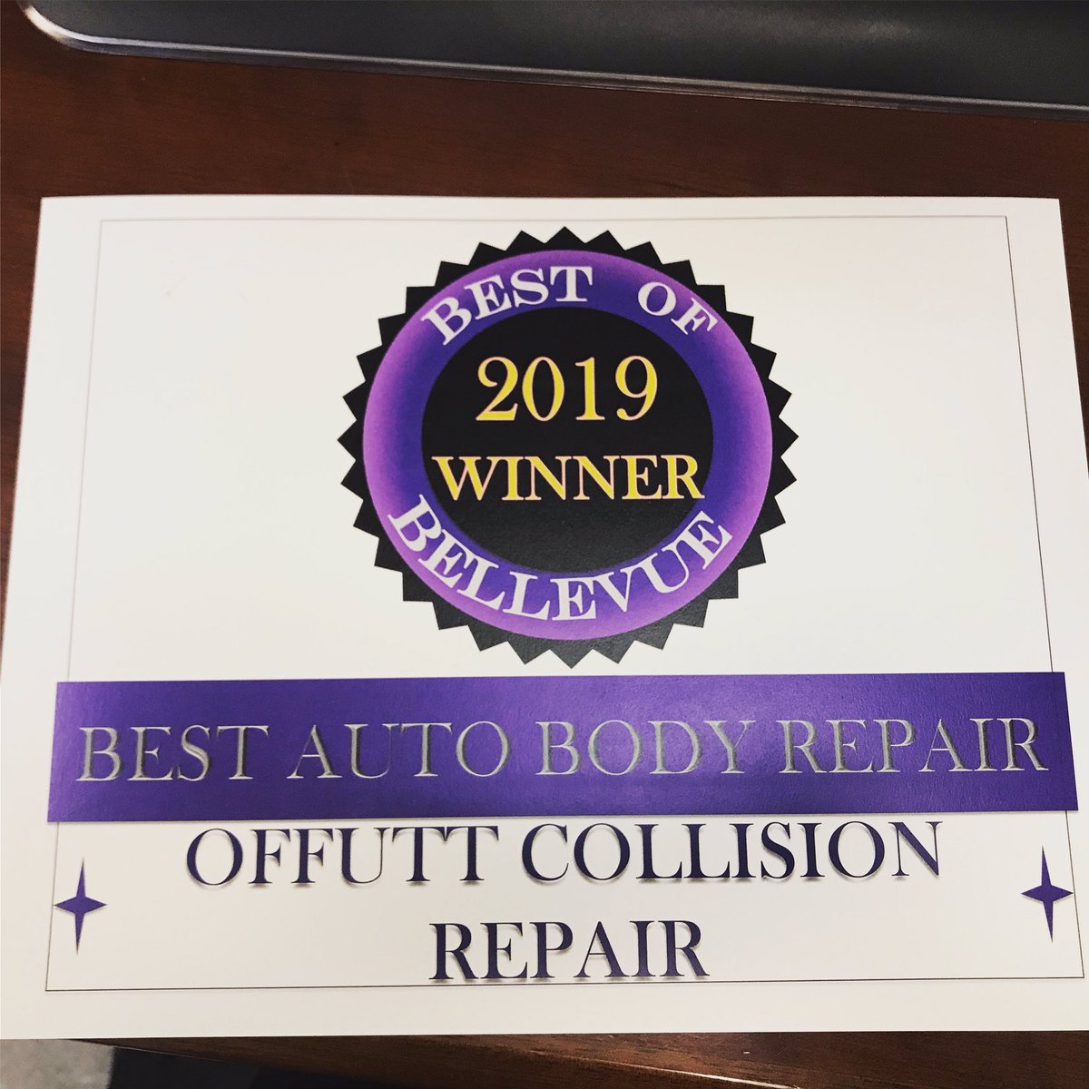 OffuttCollision's tweet photo. Thank you to everyone who voted us Best of Bellevue! We appreciate each and everyone of you! π #bellevuenebraska #offuttcollisionrepair #bestofbellevue https://t.co/7moOJjG97j