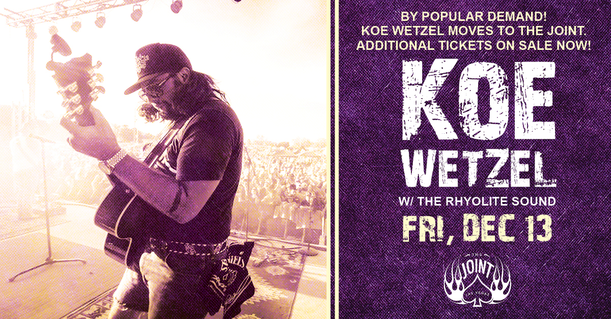 The Joint (@thejointlv) on Twitter photo The weekend starts NOW! Please tell us you've got your tickets to see <a href="/KoeWetzel/">Koe Wetzel</a> and <a href="/RhyoliteSound/">The Rhyolite Sound</a> TONIGHT?! 🤩🎟️: bit.ly/35HfHDj The weekend starts NOW! Please tell us you've got your tickets to see <a href="/KoeWetzel/">Koe Wetzel</a> and <a href="/RhyoliteSound/">The Rhyolite Sound</a> TONIGHT?! 🤩🎟️: bit.ly/35HfHDj