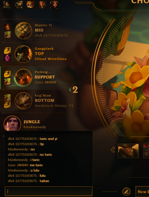 Taric players attempting to communicate