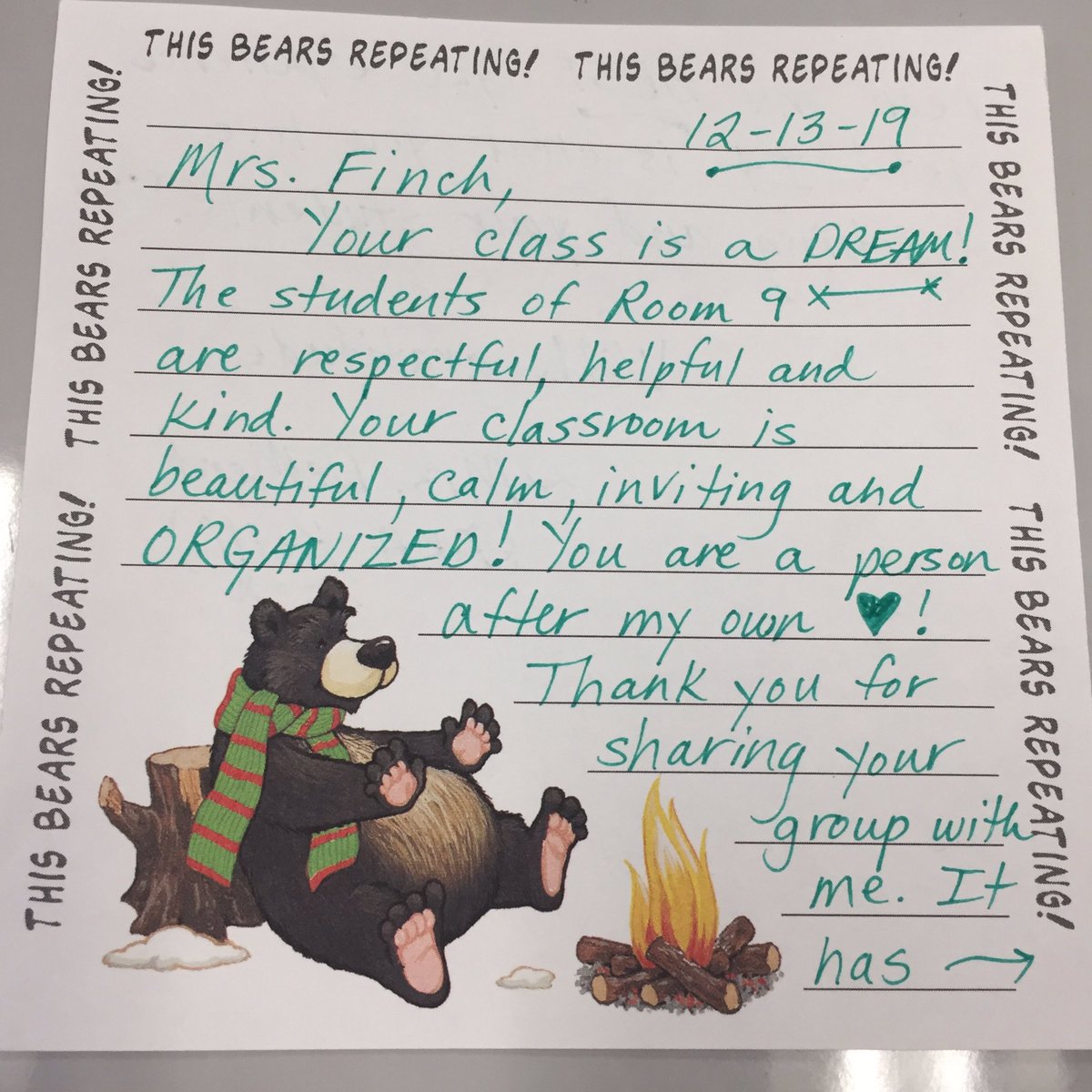 finch_janna's tweet photo. After a stressful week, this made my heart feel full. I love all of my kids! It makes me feel grateful that they are kind &amp; helpful even when I’m not in the classroom. Thanks, @KelliDeMent, for making today our best GLO experience. We hope we have you back in our classroom soon. https://t.co/SPUDgDWJjc